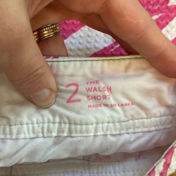 Lilly Pulitzer Pink & White Capri Pink The Walsh Short Size 2 - Picture 4 of 6